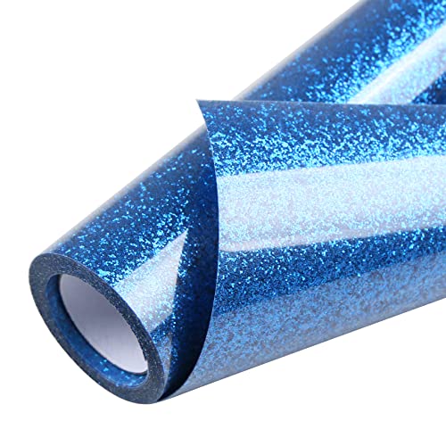 TORC Royal Blue Glitter HTV Heat Transfer Vinyl Roll 12 inch x 5 ft Iron on Vinyl for T Shirts Crafts