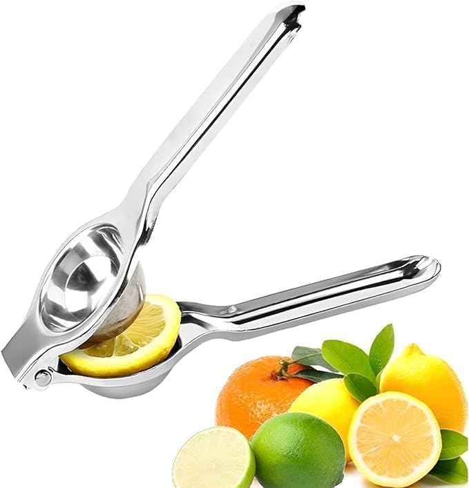 Exprimidor manual de limón resistente, exprimidor de prensa de cítricos de extracción máxima para limón, naranja, lima, acero inoxidable