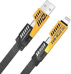 Cabo turbo universal 65w para Iphone 16 /Pro/Max,IPhone 15,Pro/Max,iphone 14,Pro/Max,iphone 13,iphone 12,iphone 11 /Lightning + USB-C xsmart Certificado MFi 2 metros Nylon Trançado