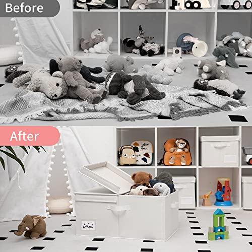 Image of GRANNY SAYS Fabric Storage Bin with Lid, Decorative Storage Box for Shelves, Container Storage Basket Organizer, Cloth Storage Bins with Lids for Organizing, Jumbo, Pearl White, 1-Pack