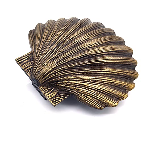 Metal Large Fancy Ornate Scallop Sea Shell Front Door Knockers – Brass Antique Home Décor Hardware With Screws, Corrosion Resistance #TOP2