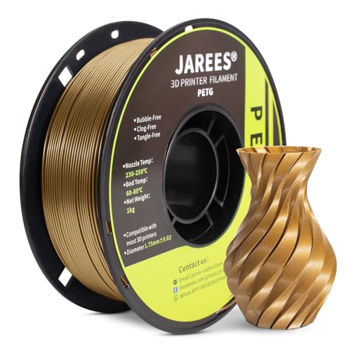 Image of PETG Filament 1.75mm for 3D Printer, Metal-Like Consumable 1kg (2.2lbs) 1 Spool, Silk Metallic Finish PETG High Speed 3D Printer Filament, Dimensional Accuracy + /- 0.03 mm,Metallic Bronze Gold