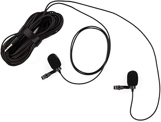 REYTID Dual Clip on 3.5mm Lavalier Omnidirectional Condenser Microphone Compatible with iPhone Android Canon Nikon Digital Cameras GoPro - Condenser Omnidirectional Smartphones