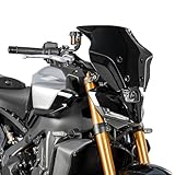 Motorcycle Windshield Deflector Large Double Bubble Windscreen Fit for MT-09 MT09 SP 2024 2025 Wind Shield Screen Visor Flyscreen, Black