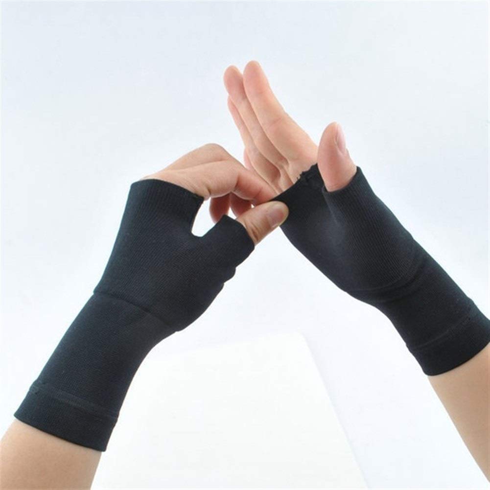 SianoS 2PCS Arthritis Gloves Thumb Joint Pain Sprain Hand Instability Wrist Support Corrector Compression Sleeve Sports Chinlon Arthritis Elastic Pressin Glove (Color : Black, Size : M)