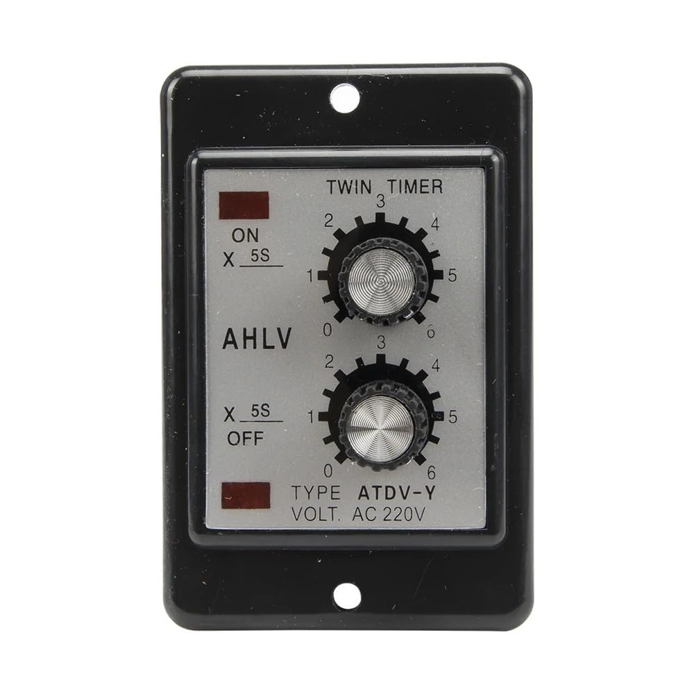 ATDV-Y AC 220V Repeat Cycle SPDT time Relay ATDV Series 220VAC Twin Timer with Base 30s*30s 60s*60s 30min*30min 60min*60min(60min 60min)