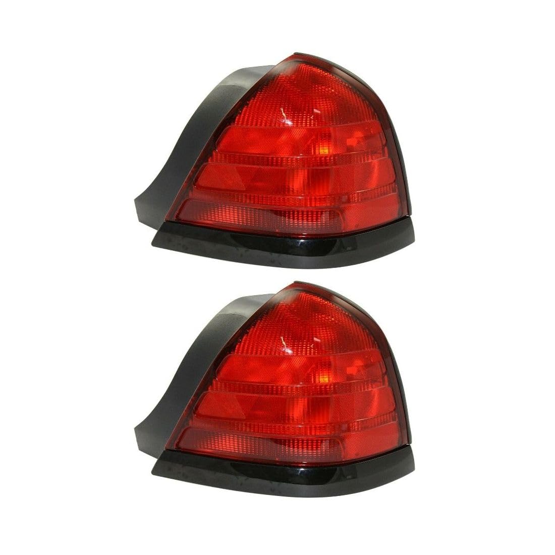 LAAKYYGS 2 Set of - Tail Light Bulb Passenger Side Red Lens Black Molding for Ford for Crown Victoria Special Edition 2005