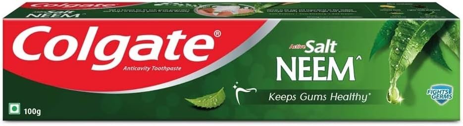 Colgate Active Salt Neem Toothpaste, Germ Fighting Toothpaste for Healthy, Tight Gums, Oral Care 100G