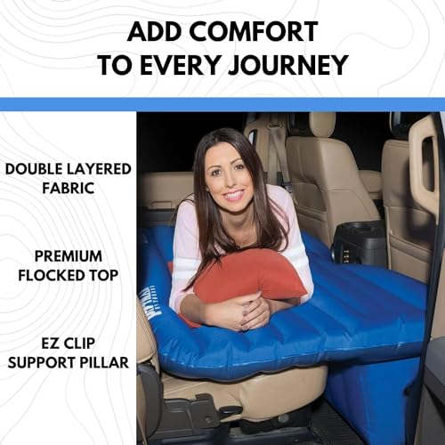 Pittman Outdoors Backseat Bed for Truck - 60" Backseat Air Mattress for Truck, Vans & Large SUV Bed Mattress - Back Seat Bed for Truck Includes Pump, Pillow & Storage Bag - 60" x 35.5"