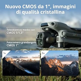 DJI Air 3S Combo Fly More (RC 2 con schermo), drone con fotocamera grandangolare CMOS 1" e teleobiettivo medio per adulti, 4K/60fps, rilevamento omnidirezionale e 3 batterie per volare più a lungo