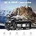 VETEK Video Camera 8k Camcorder 48MP UHD WiFi IR Night Vision Vlogging Camera for YouTube, 18X Digital Zoom 3.0“ LCD Screen Digital Camera with Microphone, 32G SD Card, Remote Control and 2 Batteries