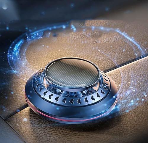 Qiopertar Solar Car Aromatherapy in Light Rotation Lasting Aroma Car Interior Decoration Gift Complimentary 1 * 5ML Cologne Essential Oil Aromatherapy Diffuser