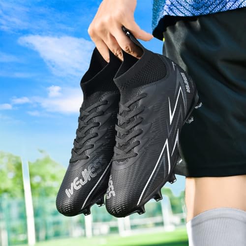 Image of Unisex FG Cleats Training Athletic Non-Slip Long Studs High-Top Football Soccer Shoes for Youth