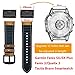 OTOPO Compatible Garmin Fenix 5X / 5X Plus Bands, 26mm Quick fit Hybrid Sport Band Vintage Leather Sweatproof Strap Wrist Band for Garmin Fenix 6X/6X Pro Bands/3/3HR Smartwatch (Crazy Horse Brown)