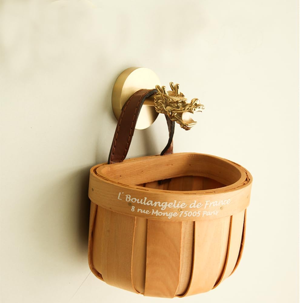 Gancho de latón para baño, gancho de bata dorado cepillado, gancho de pared decorativo de dragón para colgar abrigos, toallas, llaves para baño, cocina, garaje, montado en la pared