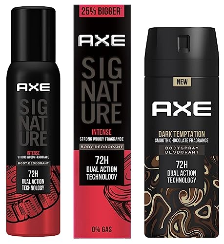 Image of AXE Dark Temptation Deodorant Bodyspray for Men, 150ml And Signature Body Perfume, Intense, 154ml