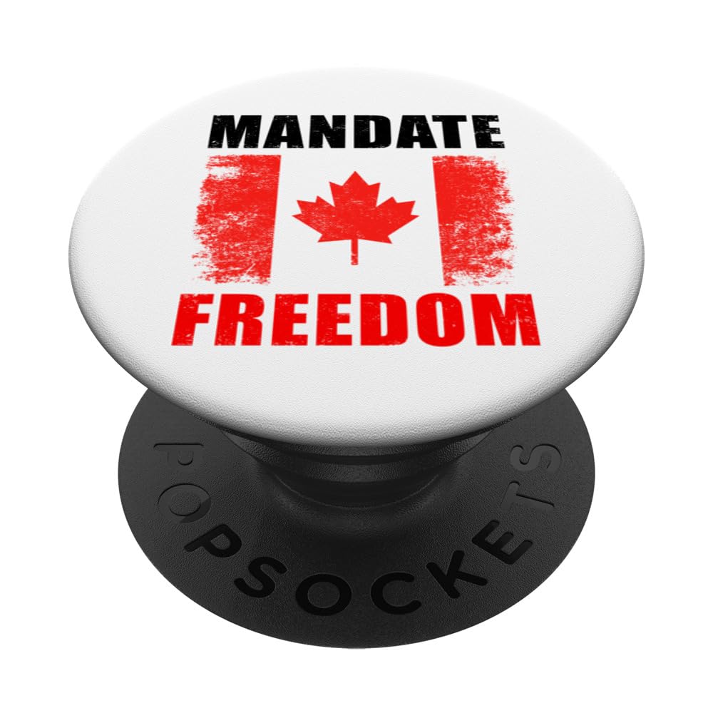 Mandate Freedom: United Canadian Patriot Truckers & Support PopSockets Swappable PopGrip, Black