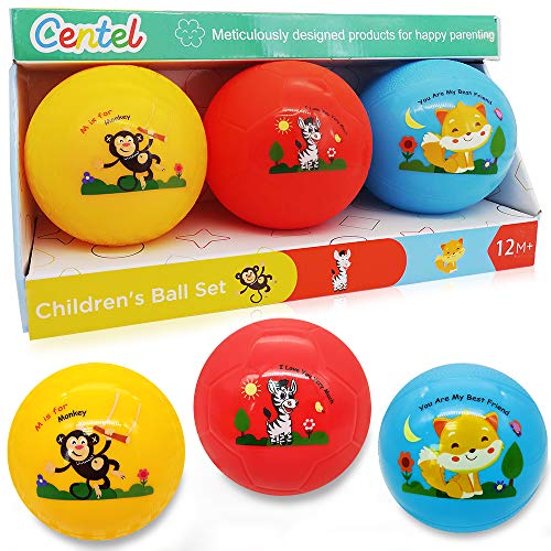 Centel Toy Ball Set (Pack of 3) Bouncy Balls for Toddlers Kids 4.7