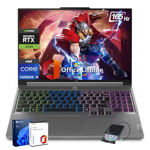 Image of Lenovo Legion 5i Gen 9 Gaming Laptop - Intel i9-14900HX • 16 inch WQXGA(2560x1600) 165Hz • GeForce RTX 4060(TGP 140W) • RGB Backlit KB • w /Office Lifetime & DVD Drive • Win11 PRO(64GB DDR5 RAM | 4TB SSD)
