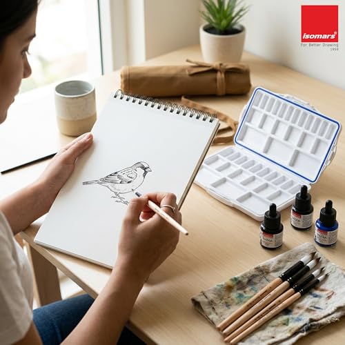 Image of Isomars Waterproof Drawing Ink Set of 6 - 35ml Each (with Dropper) | Suitable for Calligraphy, Art, Technical Drawing, Airbrush Art, Illustration | Fade-Resistant & Quick-Drying