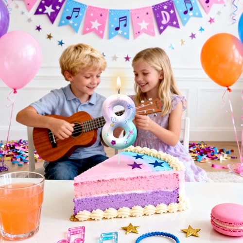 Image of Pink Number 4 Birthday Candles, Cartoon Themed Cake Toppers for Boys Girls Cake Decorations, Birthday Decorations Party Supplies, Number Candles for Party Decor