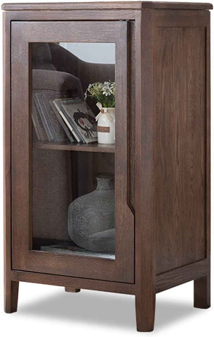 Cantinetta portabottiglie in legno con anta in vetro, 50 x 39,9 x 89,9 cm