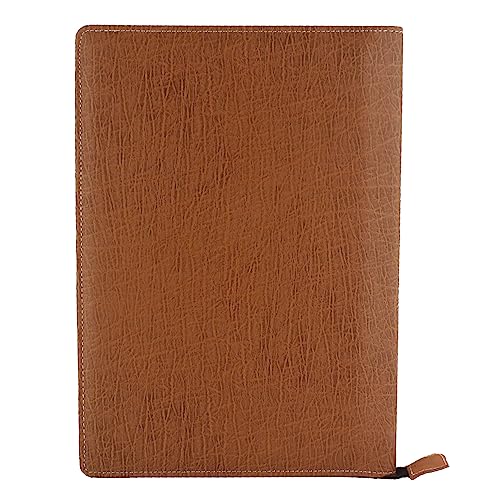 Image of Professional PU Leather Multipurpose B4 Size Document Holder 20 Leafs Zipper File Folder Organizer for Certificates, Marksheets, Degrees, Interview Portfolio, Important Documents (Tan)