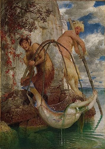 Tableau Peinture Murale Arnold Böcklin 60x90cm - Deux Casseroles de Pêche Toile Abstraite Salon
