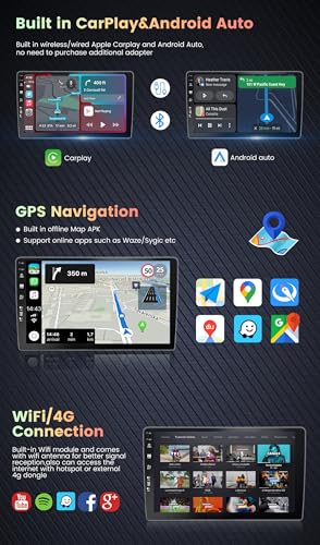 Autoradio pour Mitsubishi Lancer 2008-2016 Android 14 avec Carplay sans fil et GPS IPS - 3
