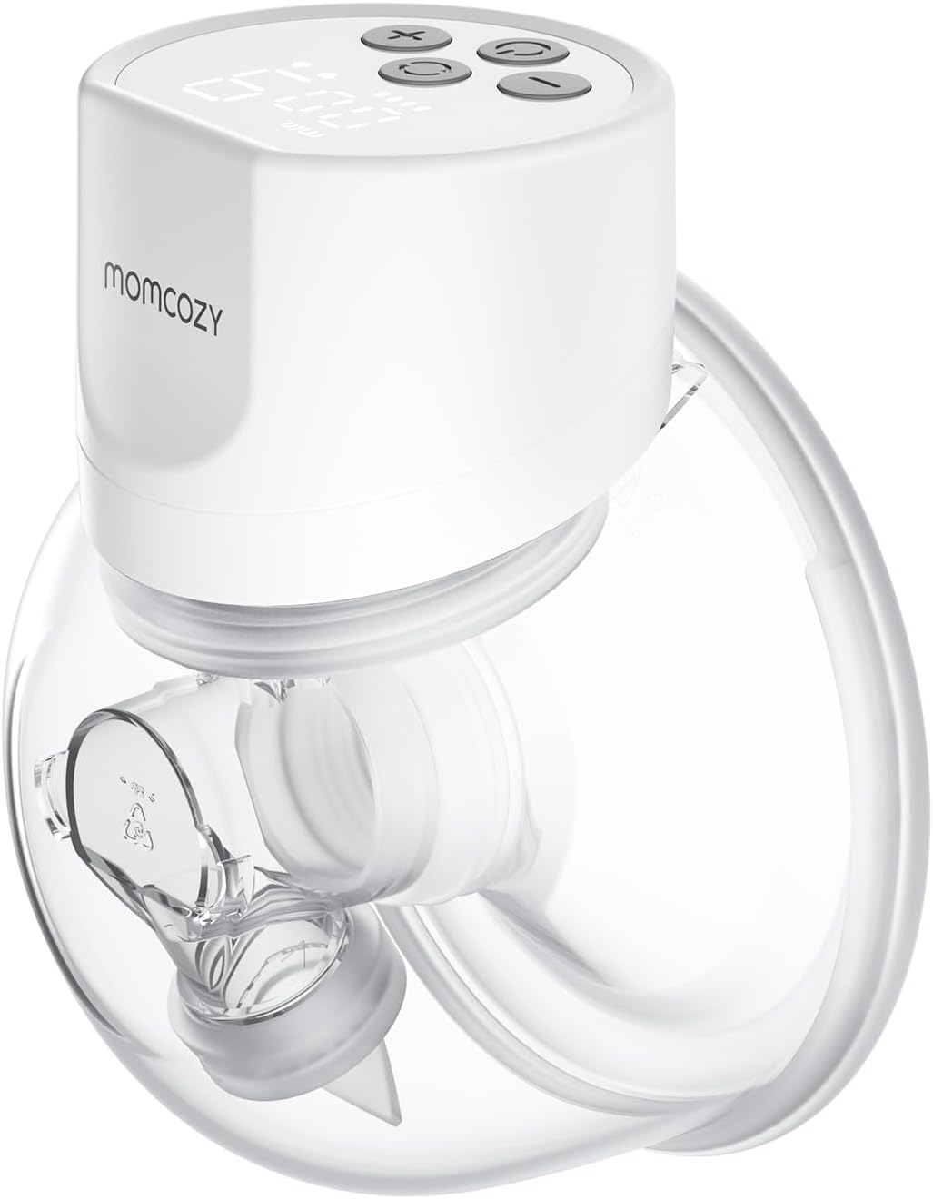 momcozyWearable Breast Pump S12 Pro, Double Hands-Free Pump with Comfortable Double-Sealed Flange, 3 Modes & 9 Levels Electric Breast Pump, Smart Display, 24mm (1, White)