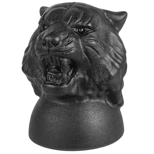 mookaitedecor Schwarze Obsidian Kristall Tigerkopf Figur Edelstein, Hand geschnitzt Tierfigur Stein Statue Skulptur Kristalle und Heilsteine für Büro Heimdekoration