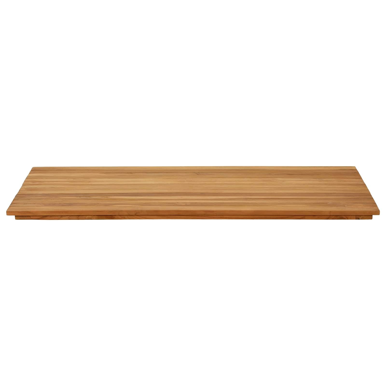 vidaXL Plateau de Table 110 x 55 x 3,5 cm Rectangulaire Naturel, Surface en Teck Chic, Plateau Moderne pour Table à Manger, Meuble Pratique et Tendance