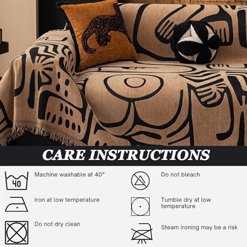 Housse de canapé universelle en chenille multi-usage grand jeté de canapé noir - 8