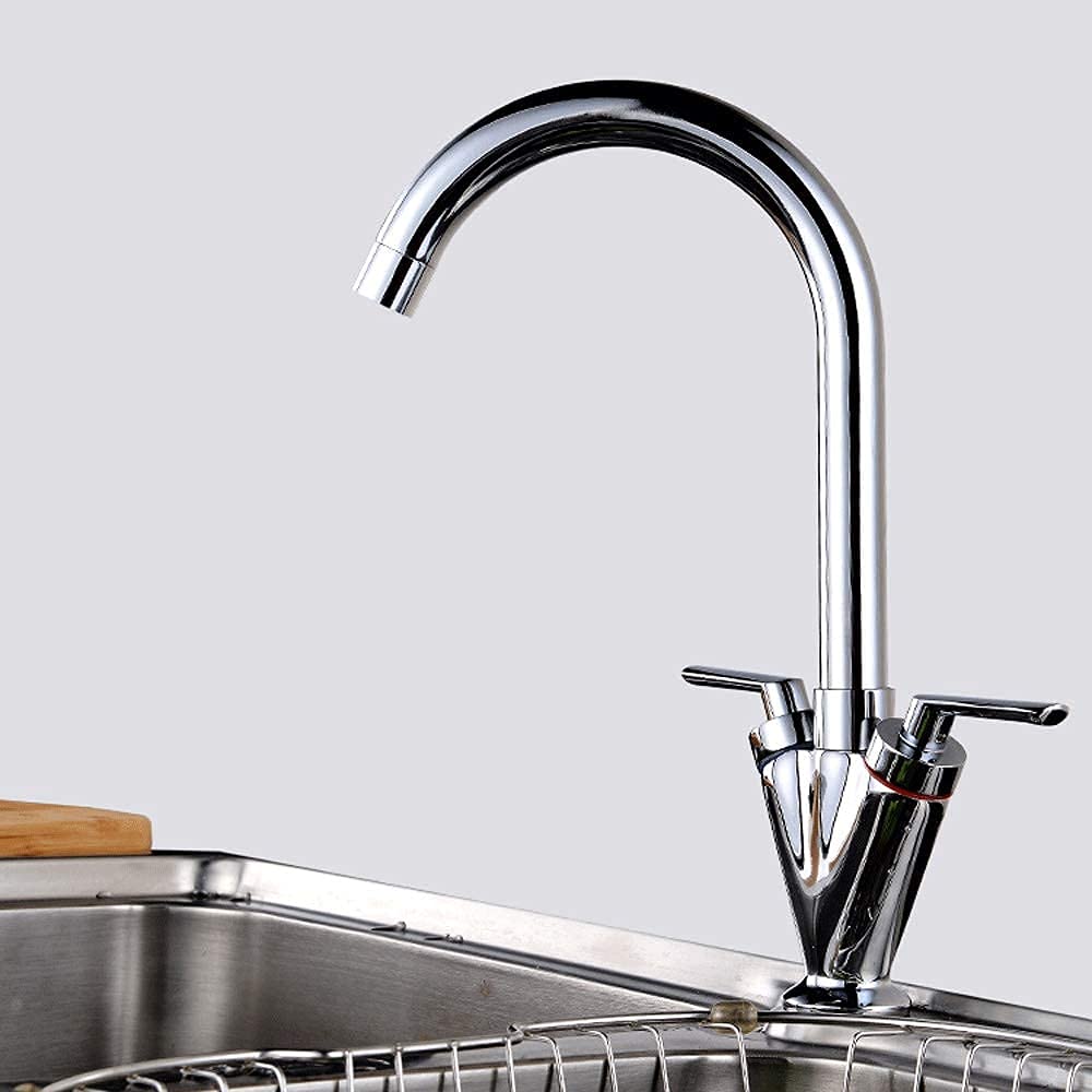 grifo para lavabo, Grifo monobloque mezclador de lavabo con caño giratorio moderno y