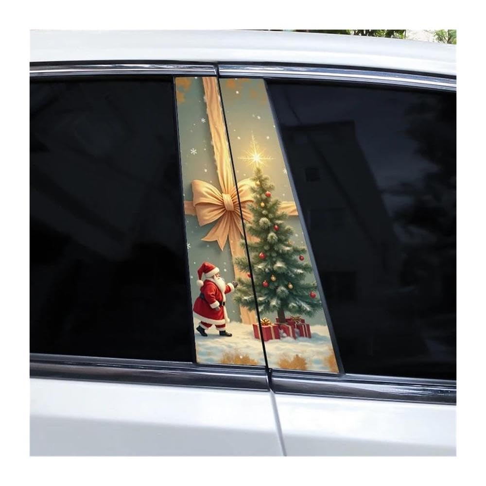 Body Parts 2pcs Car Center Pillar Sticker Greeting Auto B-Pillar Waterproof Protective Film(Type A)