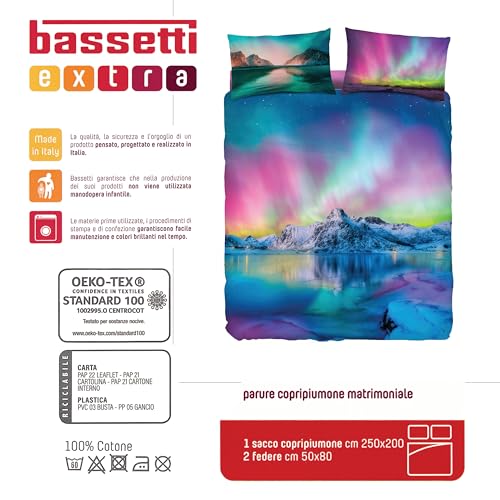 Bassetti Parure Copripiumino Image Stampa Digitale Alta Definizione Made In Italy Copriletto Lenzuolo Paesaggi Balza Applicata 100% Cotone (Nordic Travel, Matrimoniale) - Escluso Lenzuolo Sotto - 3