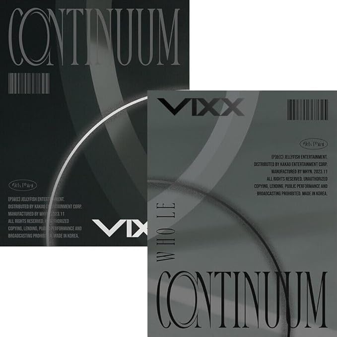 VIXX Continuum 5. mini album CD + składany plakat na opakowaniu, fotoksiążka, uchwyt, pocztówka, przezroczysta zakładka, ramka na fotokartkę, przezroczysta fotokartka, naklejka, zapieczętowane