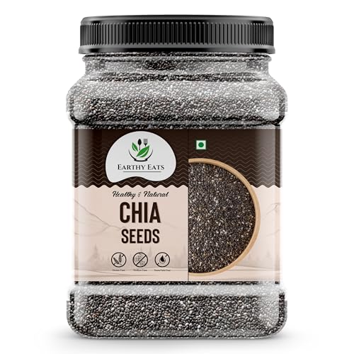 Earthy Eats Chia Seeds 100GM for Eating | Rich in Calcium, Protein & Fibre | Whole Chia for Smoothies, Salads, Baking & Cooking | Ideal for Kitchen Pantry & Everyday Use | Jar Pack Of 1