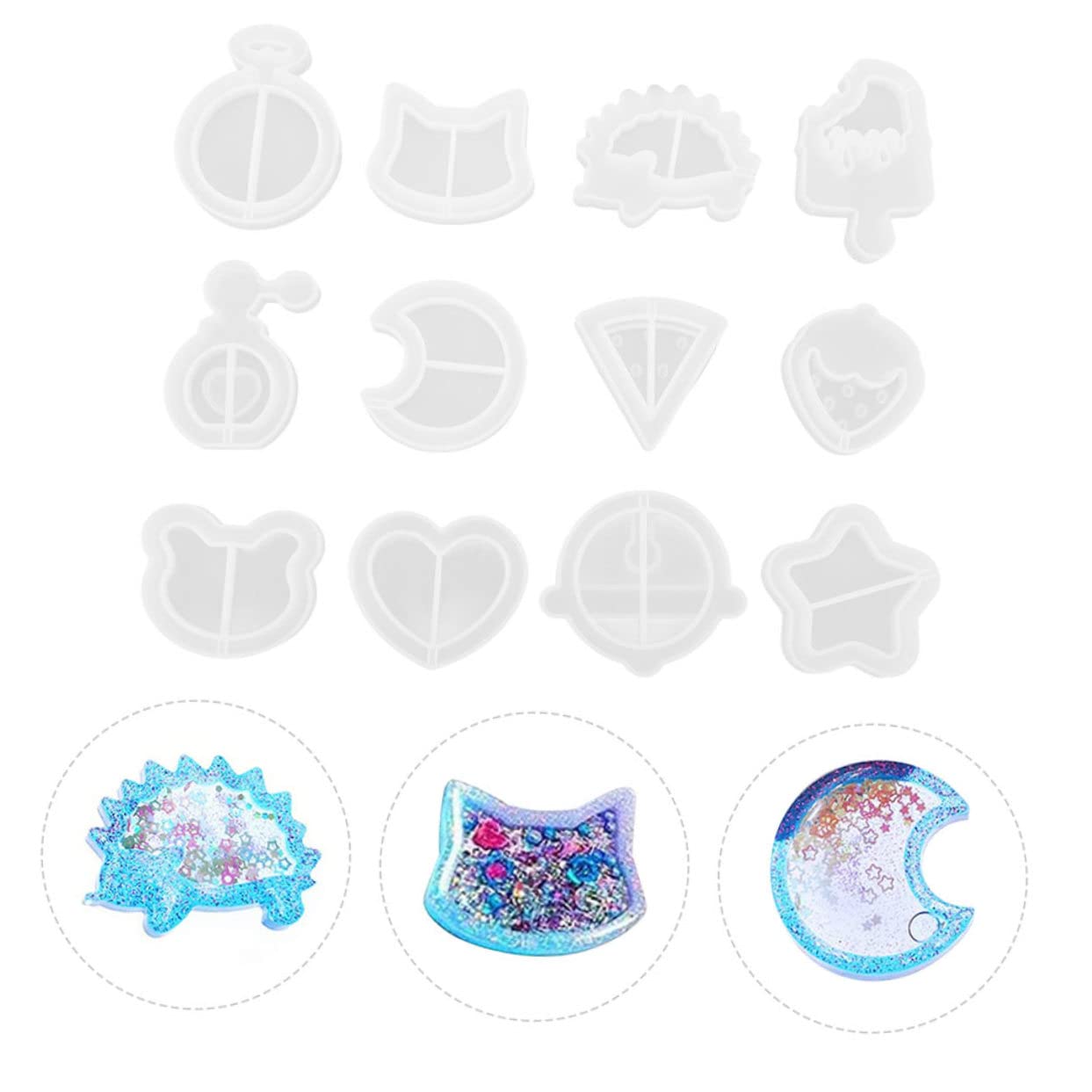 STOBOK 3sets Stampo Per Ciondoli Resina Epoxy Modelli Pellicole Protettive Per Creazioni Fai Da Te Facile Da Rimuovere e Pulire Alta Flessibilità e Comfort