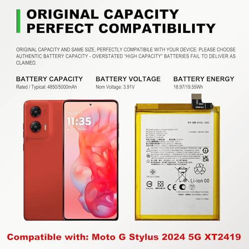 Image of GREEN FUSION New Cellphone Replacement Battery Compatible with Moto G Stylus 2024 XT2419 Series, with Tools & Guide