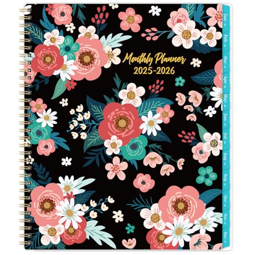 2024 Monthly Planner/Calendar - Monthly Planner 2024, Jan. 2024 - Dec. 2024, 9'' x 11'', 2024 Monthly Planner Spiral Bound with 12 Monthly Tabs, Two-Side Pocket, Contacts Pages, Notes Pages