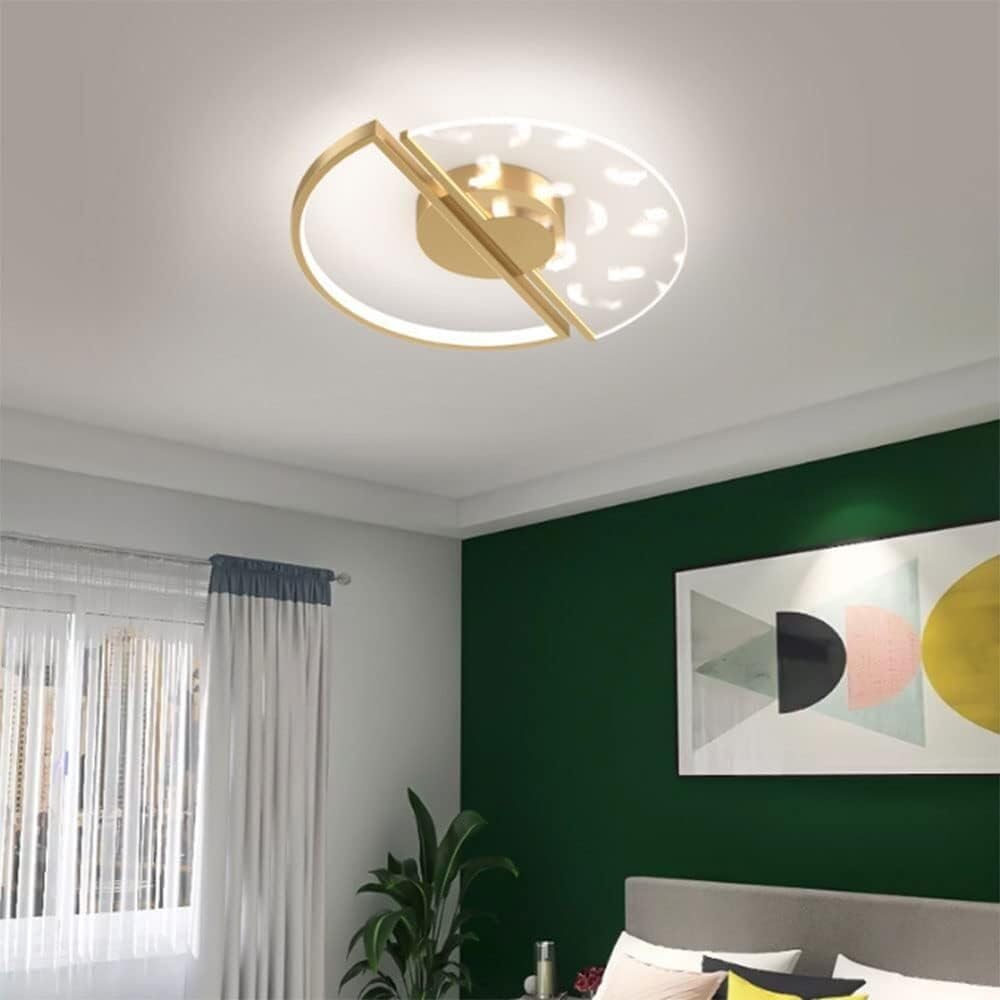 LED Round Ceiling Lamp Fixture Rings Acrylic Flush Mount Ceiling Chandelier Compatible with Bedroom Living Room Kitchen