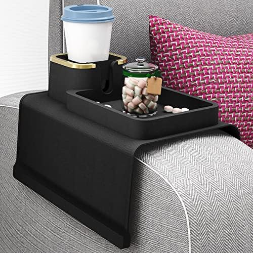 Hands DIY Couch Tray with Cup Holder Anti-Spill and Anti-Slip Recliner Table Tray Silicone Cup Holder Large Capacity Sofa Armrest Tray for Storage Remote/Snacks/Cellphone/Earbuds Couch Tray