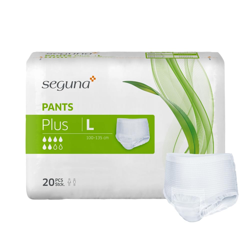 SEGUNA Pants Plus, Inkontinenz Pants, Windelhosen für Erwachsene, Frauen, Männer, Inkontinenzhosen bei Blasenschwäche (L (Sparpaket 4 x 20 Stück))