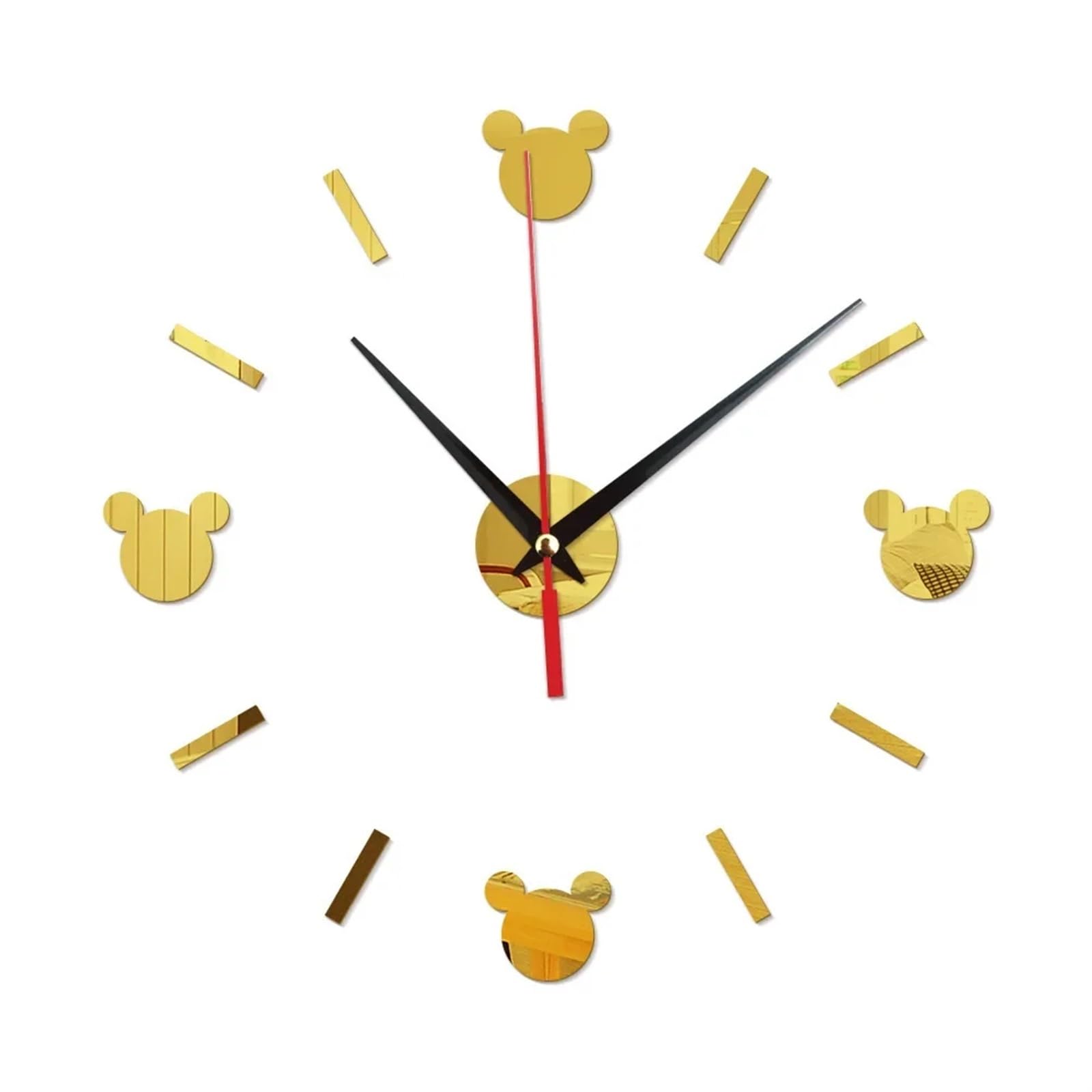 ZPFDSG Wall Sticker Clock Mirror Living Room Wall Clock 3D Mute Cartoon DIY Sticker Clocks Decoration Dining Decor