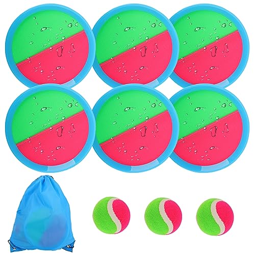Tyxywmm Toss and Catch Game Ball Set, 6 Rackets and 3 Balls,Outdoor Play Set, Games for Kids, Outdoor and Beach Toys, Catch Games and Beach Play Toy