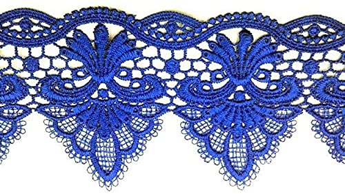 Cinta de encaje ribete con bordado elegante para apliques de ropa DIY 15 yardas