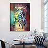Schilderij op kleurrijk abstract Stier-doek Matador wandkunst en poster woonkamer decoratie huisdecoratie 30 x 45 cm…