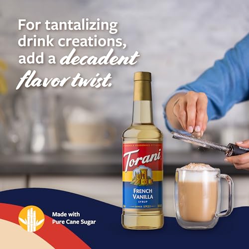 Image of Torani Coffee Syrup, French Vanilla Flavored Syrup for Drinks, Pump Included, 25.4 Fl Oz