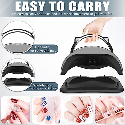 Mulevip Lampada Uv Led Unghie 180W Lampada Led Unghie Lampada Unghie,Lampada Uv Led Unghie Professionale Con Sensore Automatico,Timers Da 10S/30S/60S/90S, Lcd Display, Per Gel Nail Polish - 5